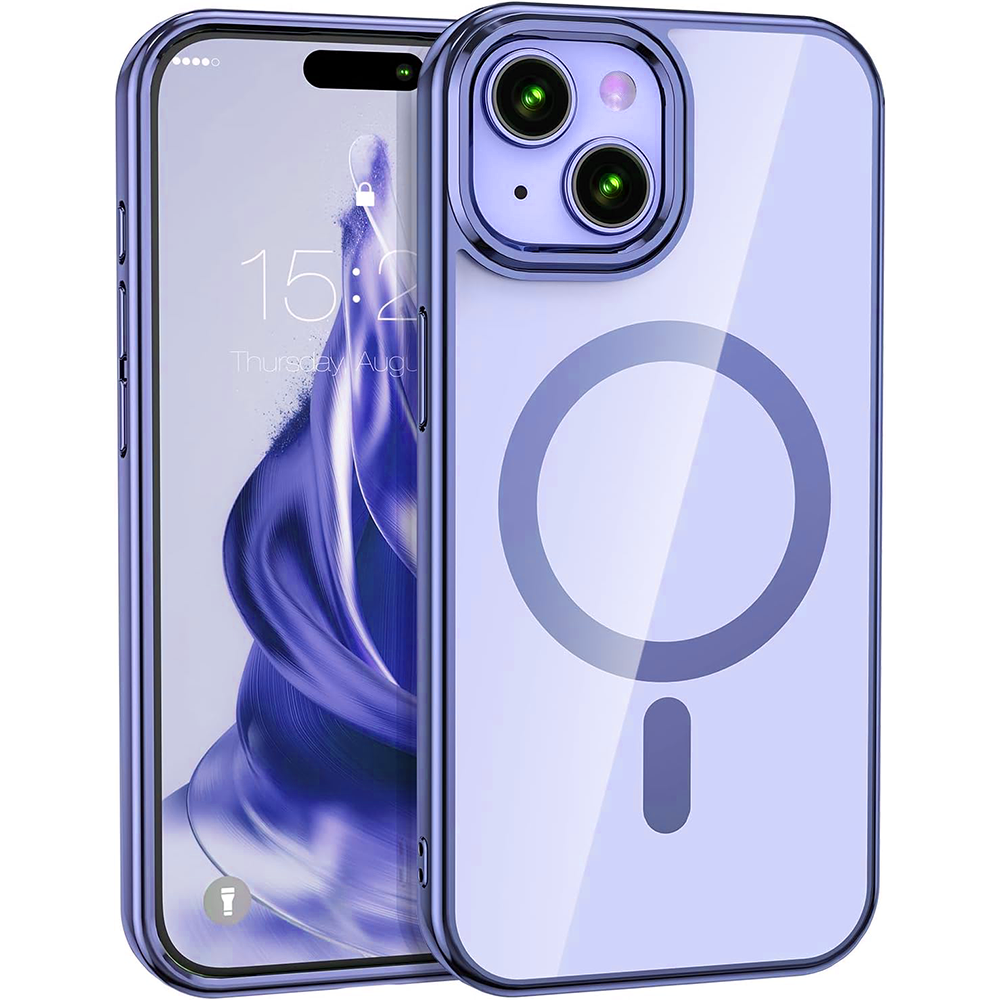 Case For iPhone 15 (6.1") Reflection Compatible with Magsafe Series Ultra Clear Protective With Compatible with Magsafe Charging And Raised Camera Protection - Blue Clear