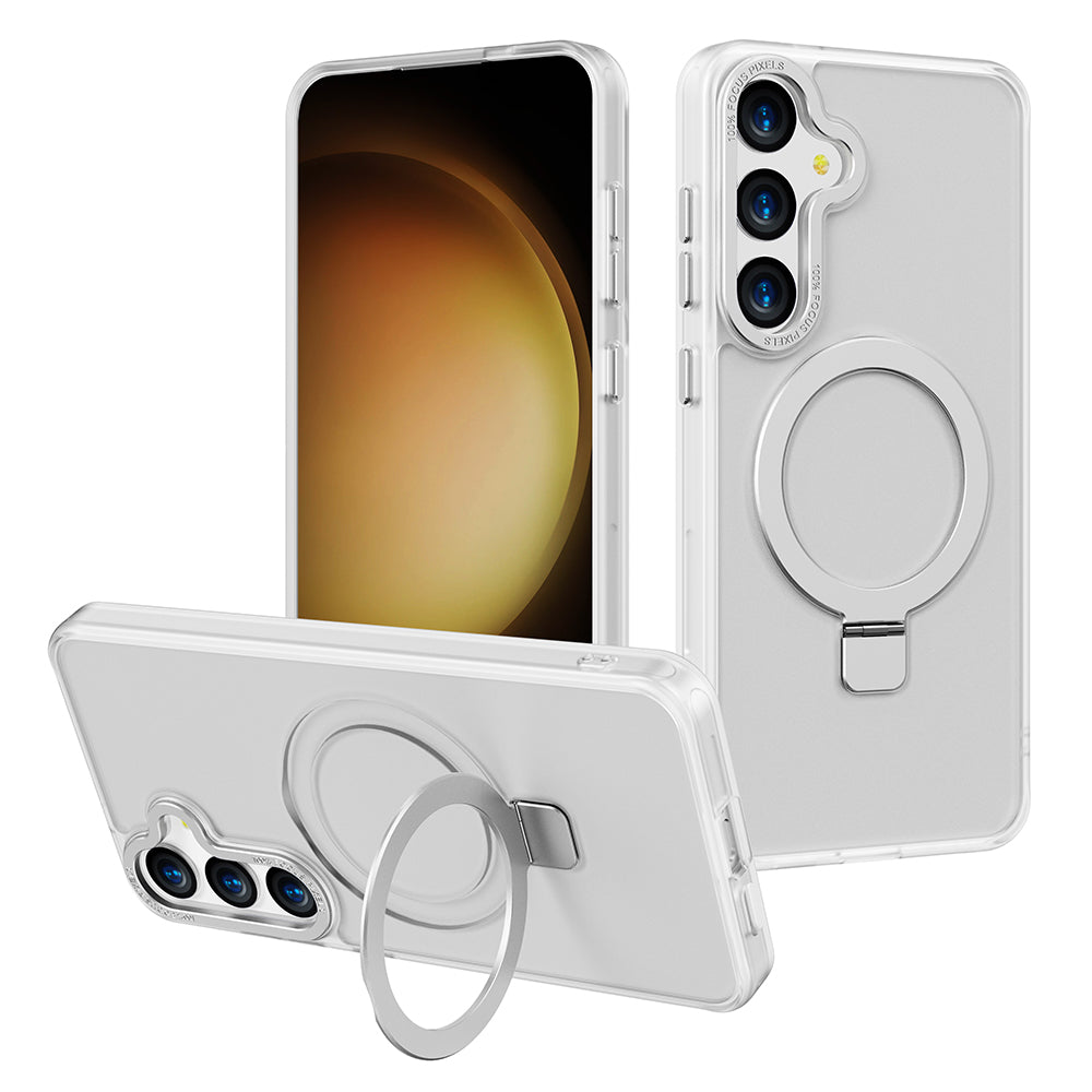 Case For Samsung Galaxy S24+ Plus Orbit Frosted Compatible with Magsafe Collection 2.0 Matte Protective With Magnetic Kickstand And Raised Camera Protection - Frosted Matte Clear