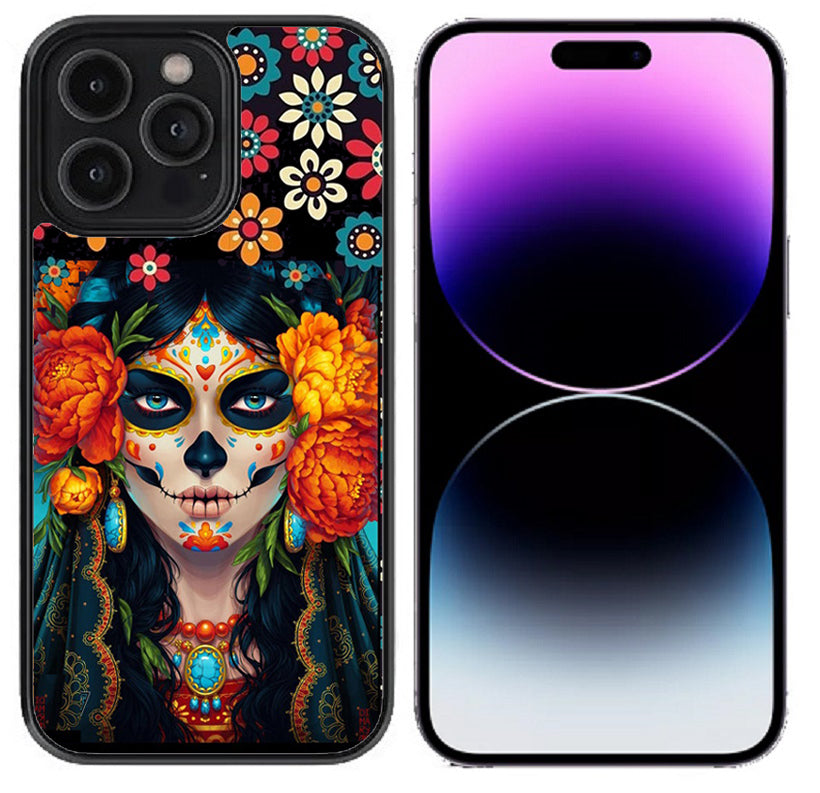 Case For iPhone 14 Pro Custom Print - Dia De Los Muertos