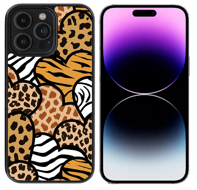 Case For iPhone 14 Plus (6.7") High Resolution Custom Design Print - Leopard Heart