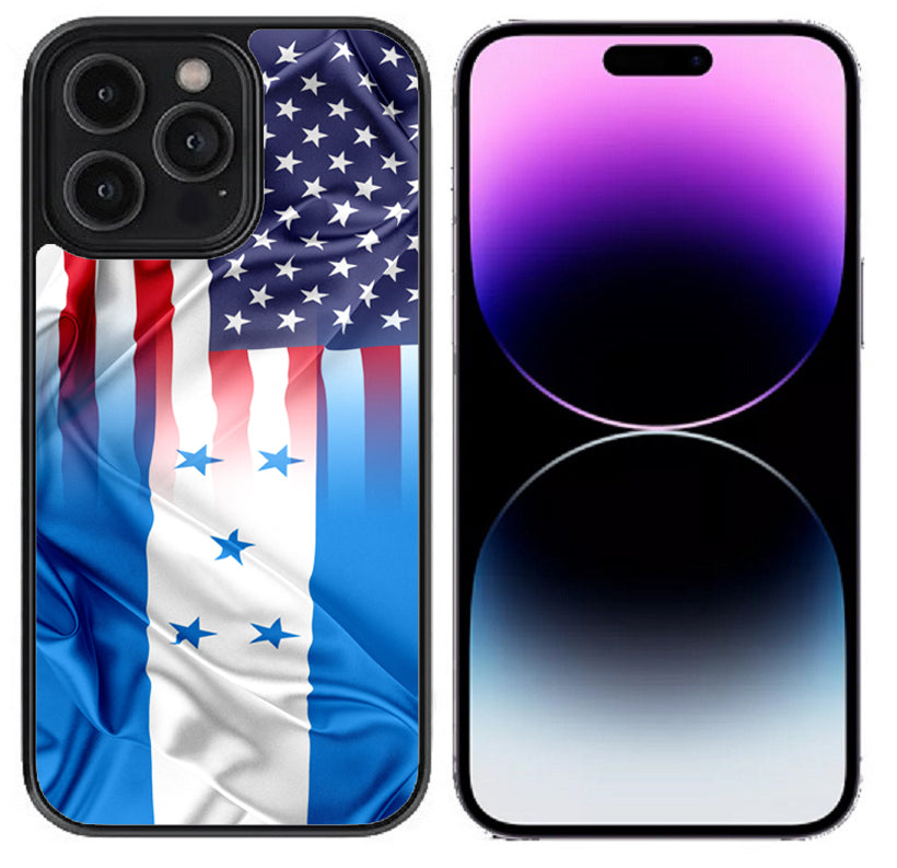 Case For iPhone 14 Pro (6.1") High Resolution Custom Design Print - American Honduras Flag