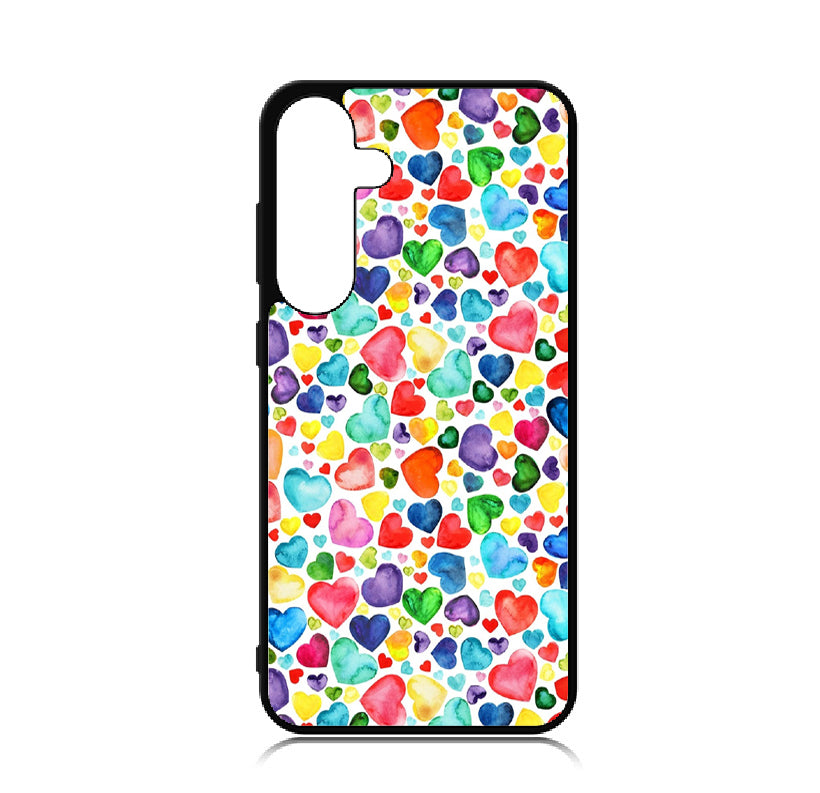 Case For Galaxy S24+ Plus High Resolution Custom Design Print - Colorful Hearts