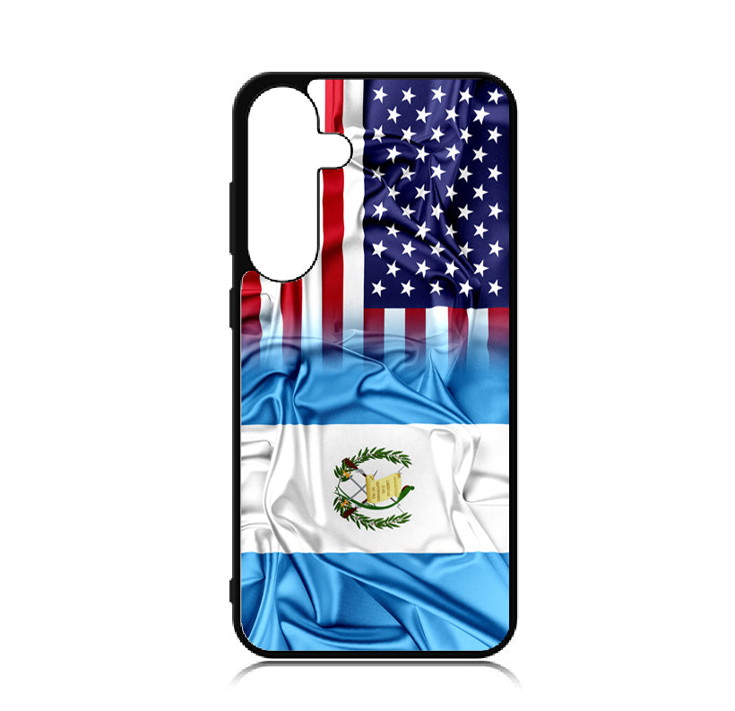 Case For Galaxy S24+ Plus High Resolution Custom Design Print - American Guatemala Flag