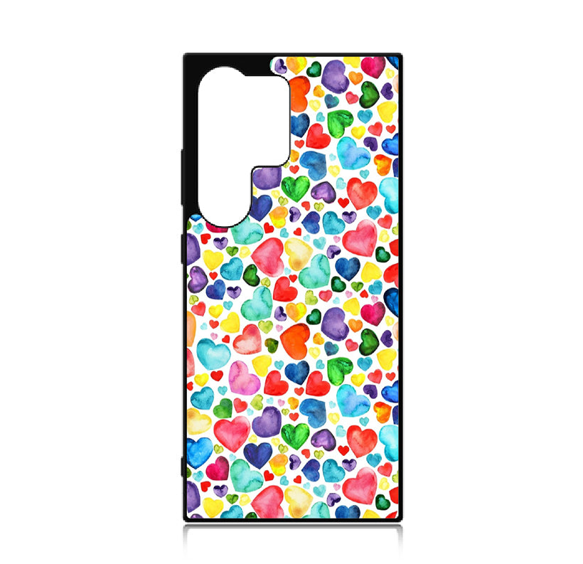 Case For Galaxy S24 Ultra High Resolution Custom Design Print - Colorful Hearts