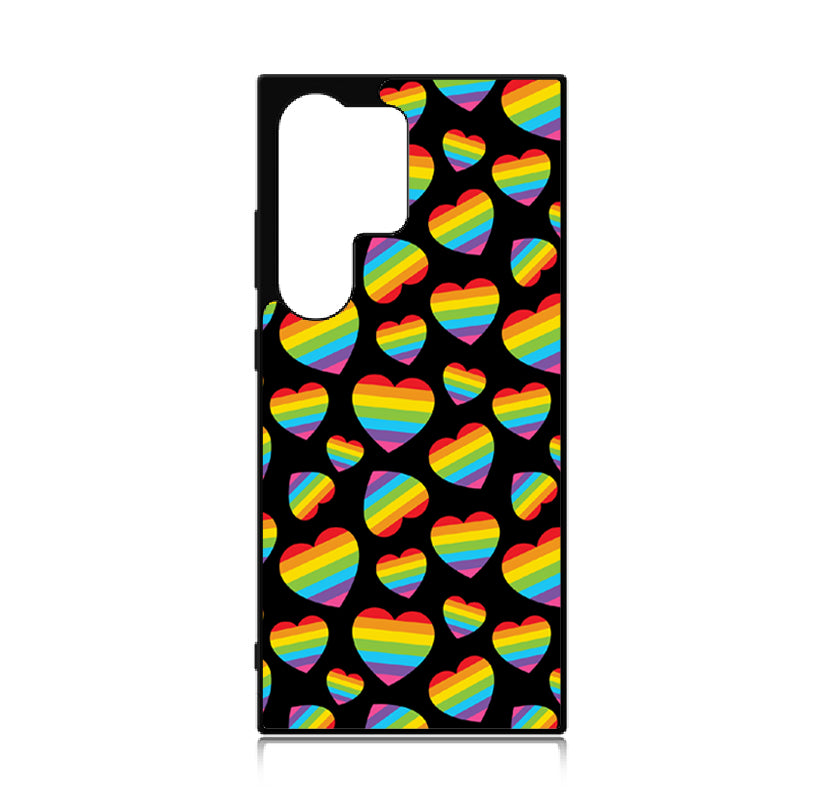 Case For Galaxy S24 Ultra High Resolution Custom Design Print - Rainbow Hearts