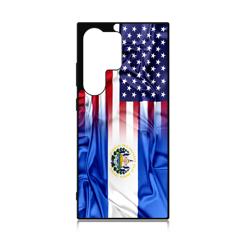 Case For Galaxy S24 Ultra High Resolution Custom Design Print - American El Salvador Flag