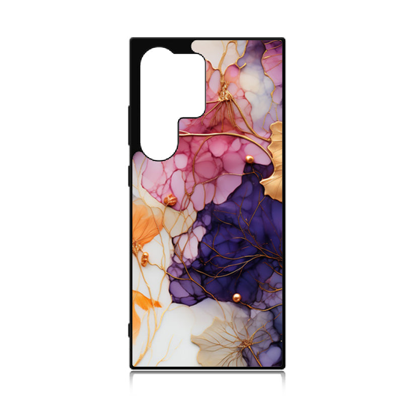Case For Galaxy S24 Ultra High Resolution Custom Design Print - Ink Gold Leaves