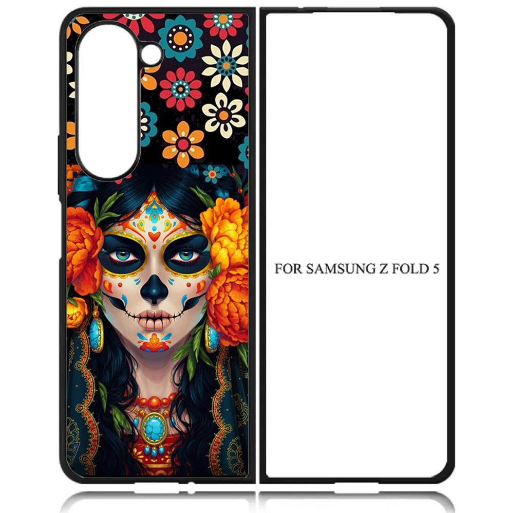 Case For Samsung Galaxy Z Fold 5 Custom Print - Dia De Los Muertos