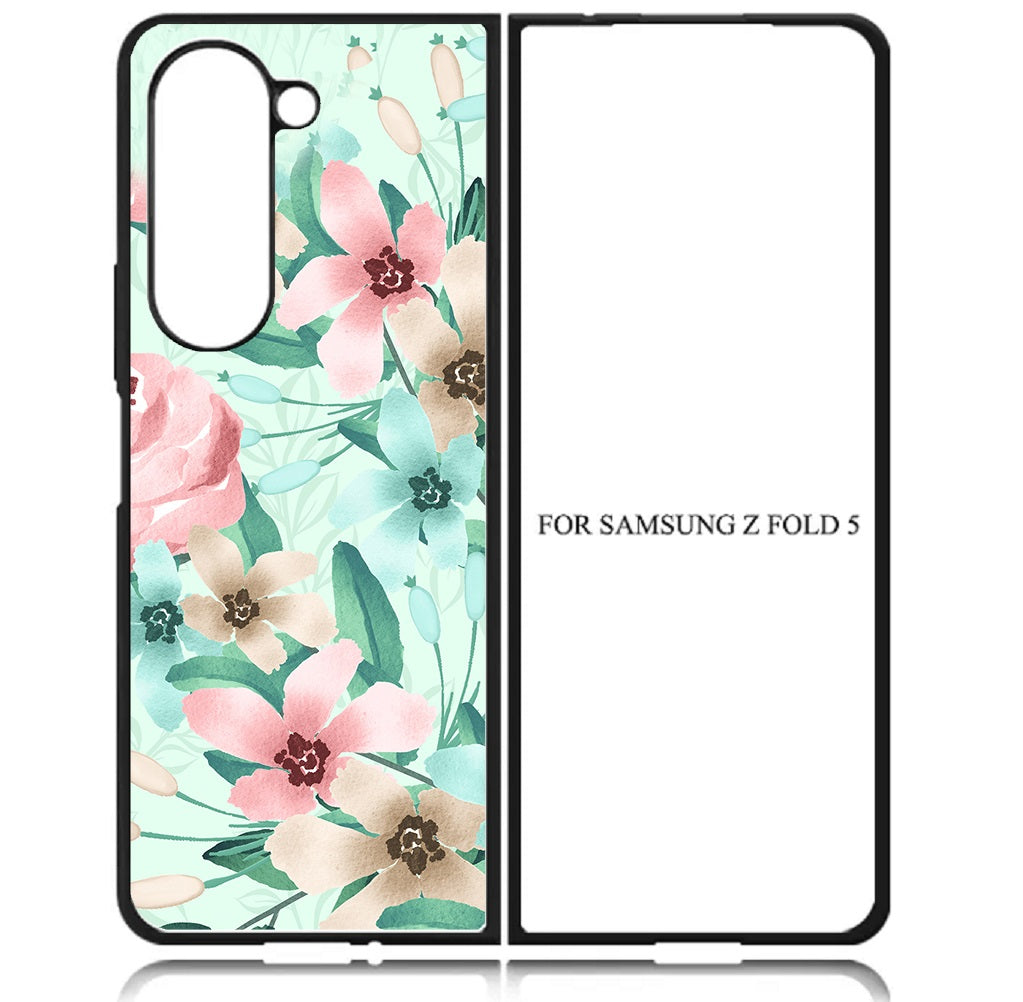 Case For Samsung Galaxy Z Fold 5 Custom Print - Watercolor Floral