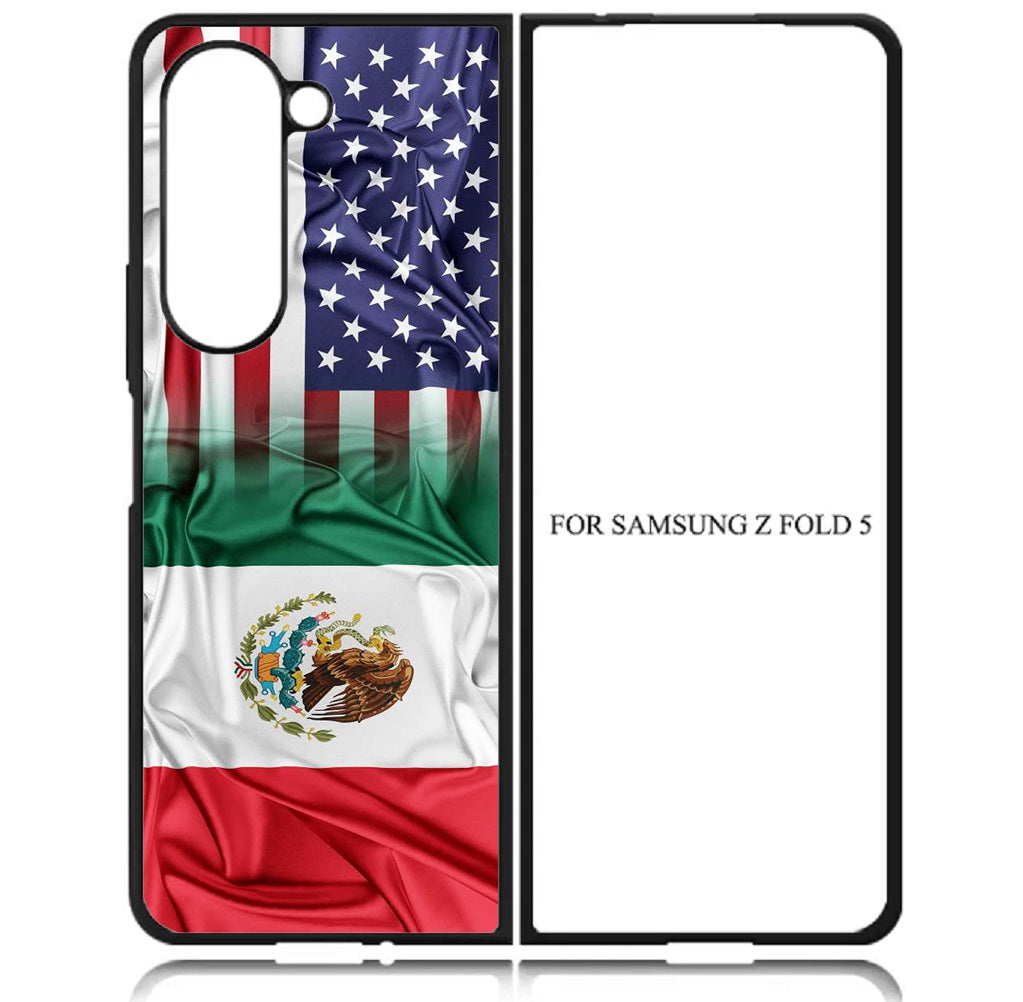 Case For Galaxy Z Fold5 5G High Resolution Custom Design Print - Mexican American Flag