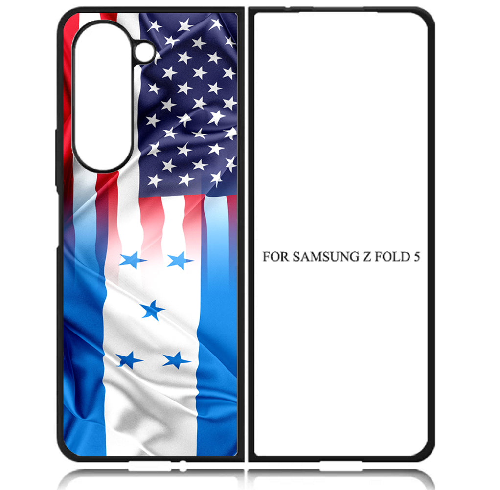 Case For Galaxy Z Fold5 5G High Resolution Custom Design Print - American Honduras Flag