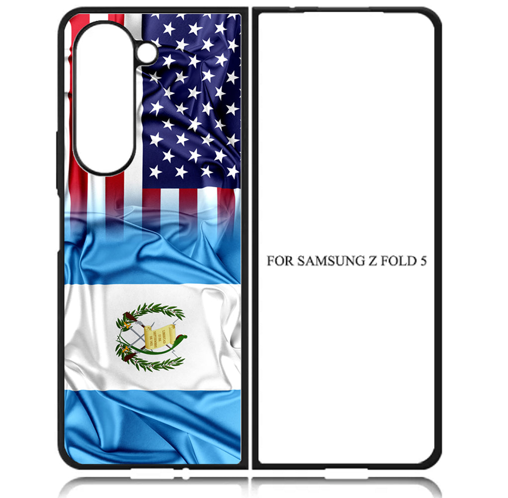 Case For Galaxy Z Fold5 5G High Resolution Custom Design Print - American Guatemala Flag