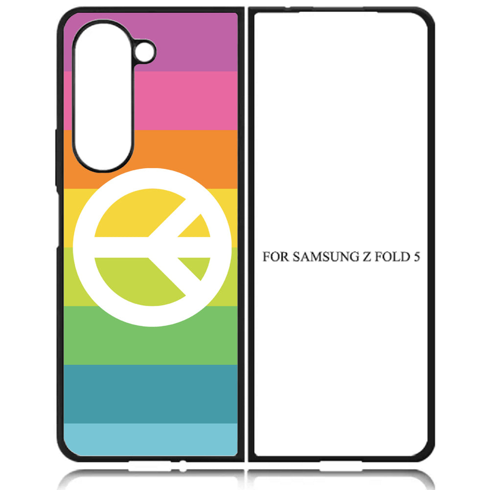 Case For Galaxy Z Fold5 5G High Resolution Custom Design Print - Rainbow Peace