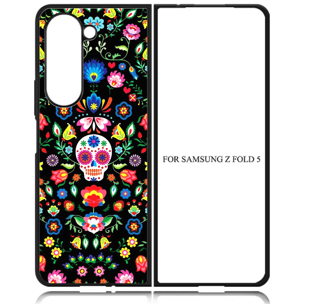 Case For Galaxy Z Fold5 5G High Resolution Custom Design Print - Colorful Skull