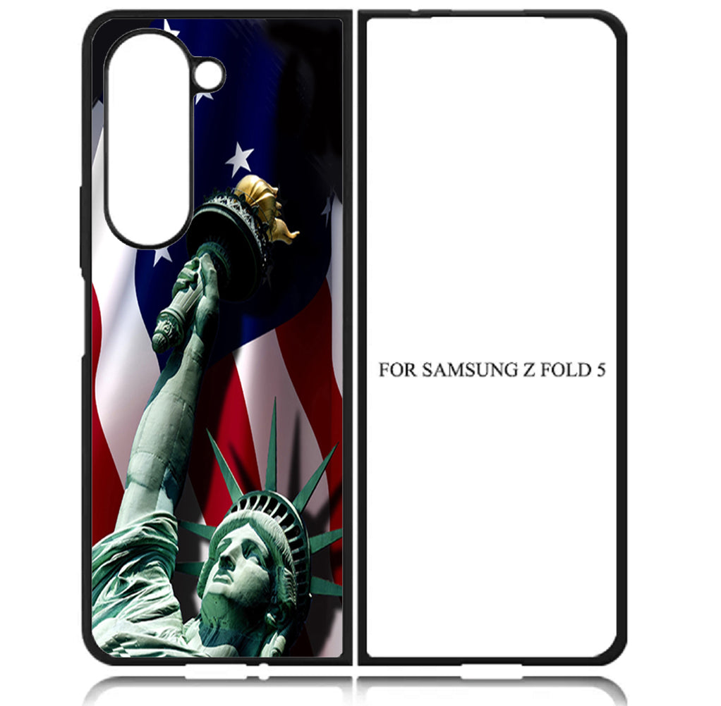 Case For Galaxy Z Fold5 5G High Resolution Custom Design Print - Liberty Flag