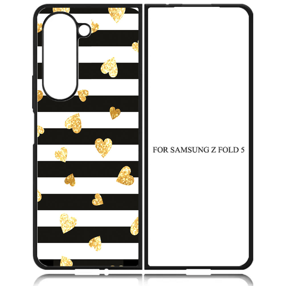 Case For Galaxy Z Fold5 5G High Resolution Custom Design Print - Chic Hearts