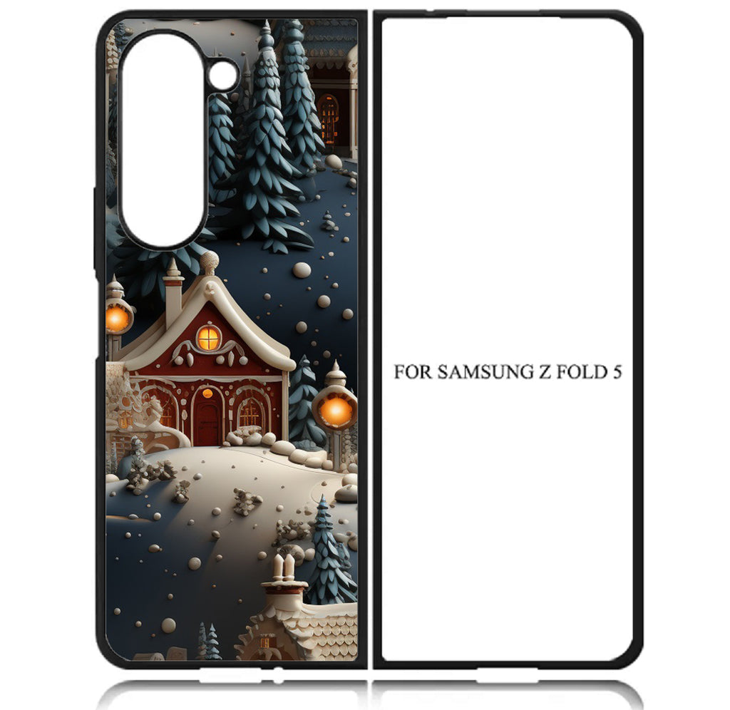 Case For Galaxy Z Fold5 5G High Resolution Custom Design Print - Snowy Holiday