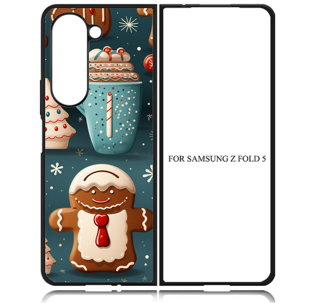 Case For Galaxy Z Fold5 5G High Resolution Custom Design Print - Holiday Gingerbread Man