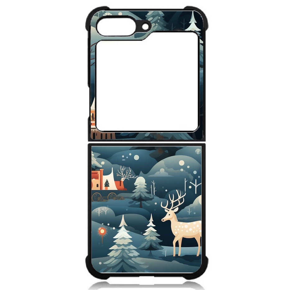 Case For Galaxy Z Flip5 5G High Resolution Custom Design Print - Holiday Oh Deer