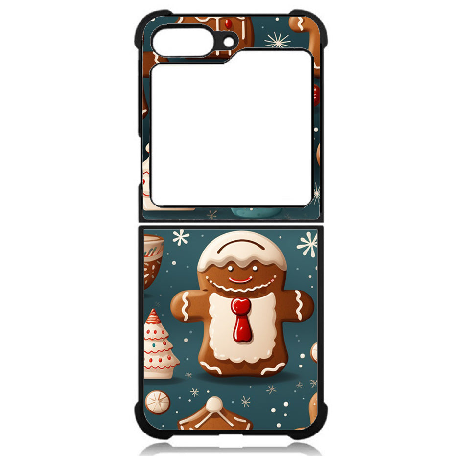 Case For Galaxy Z Flip5 5G High Resolution Custom Design Print - Holiday Gingerbread Man