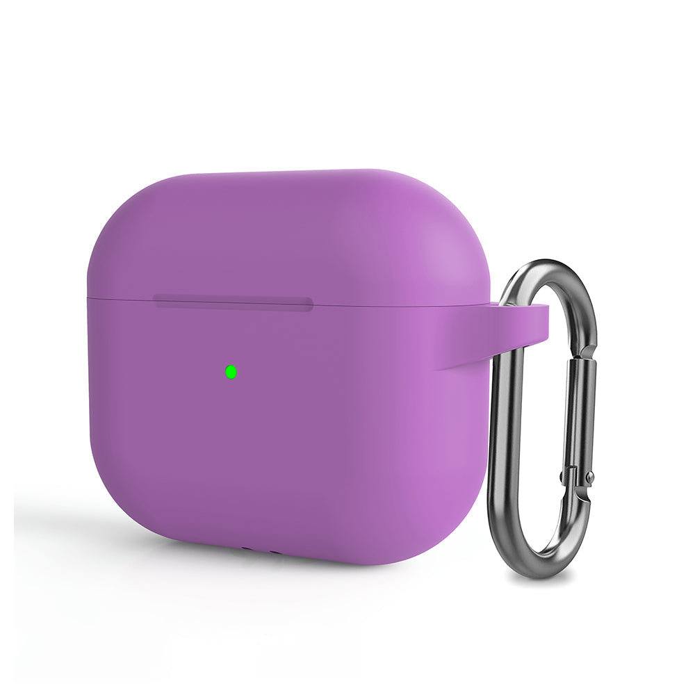 Apple Airpods Pro 2 Case Slim Silicone TPU with Attached Topper & Hook - Purple