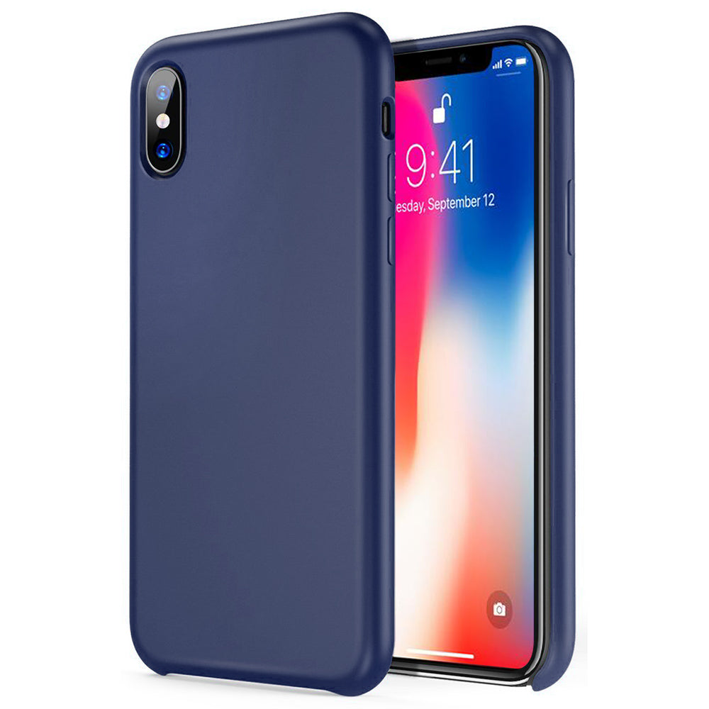 Apple iPhone XS, iPhone X Case Slim Silicone Back Cover - Navy Blue