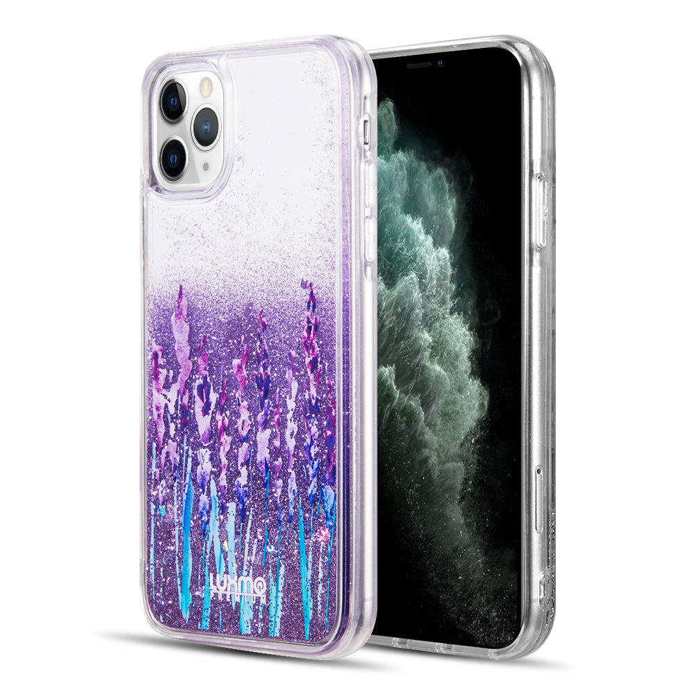 Case for Apple iPhone 14 Pro Max (6.7") Luxmo Waterfall Fusion Liquid Sparkling Flowing Sand - Love & Lavender