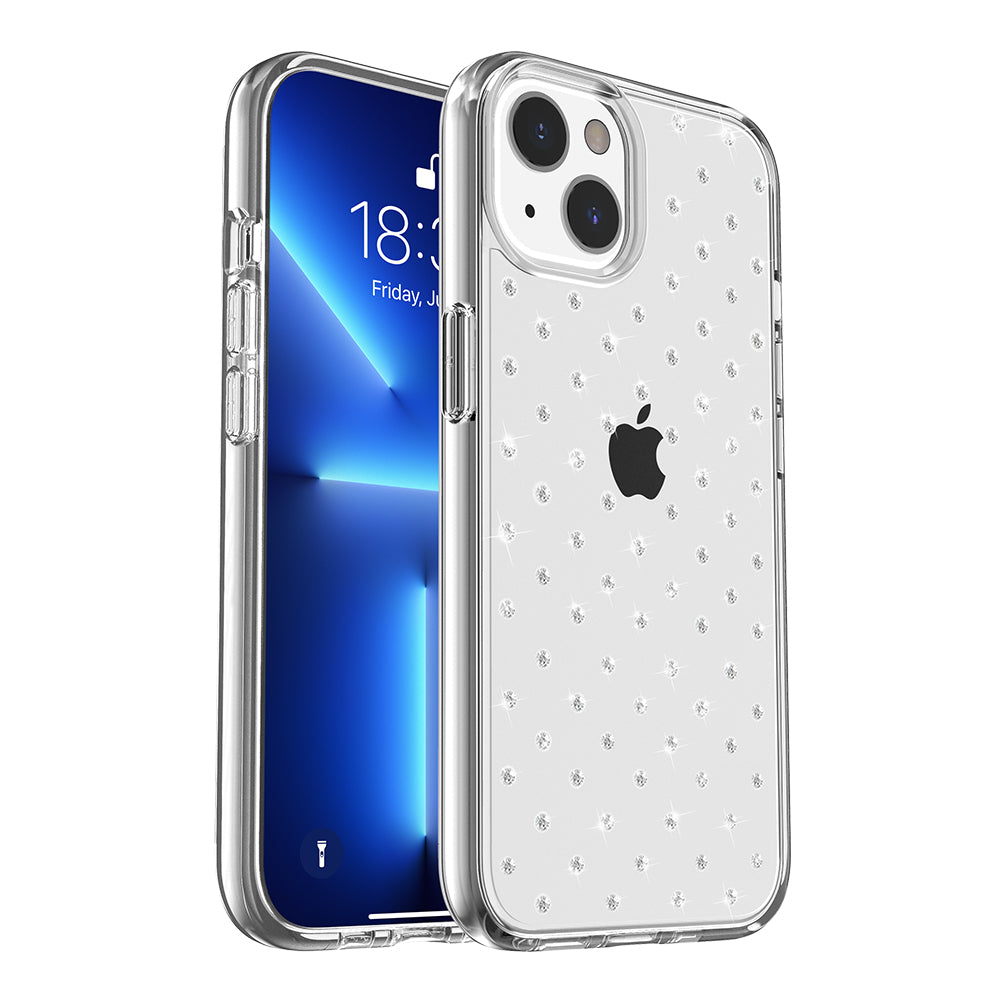 Case for Apple iPhone 15 (6.1") Clarity Diamond Collection Thick Clear Protective with High Quality TPU and Embedded Spot Swarovski Diamond - Clear