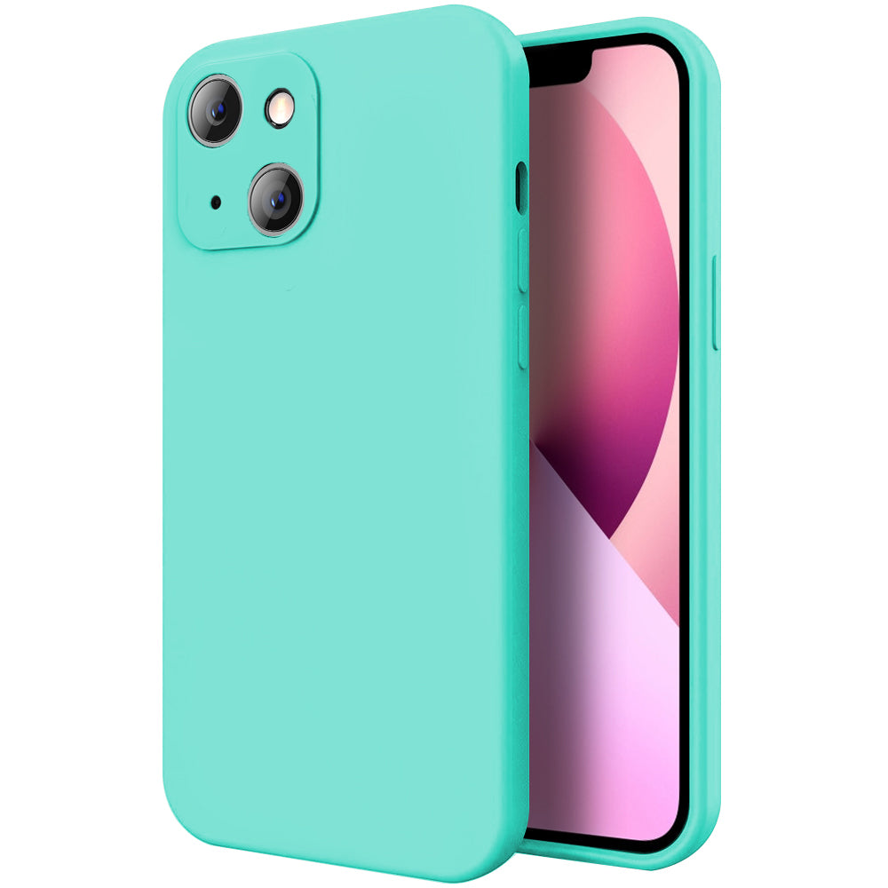 Apple iPhone 13 Case Slim Silicone Back Cover with Microfiber Lining - Mint