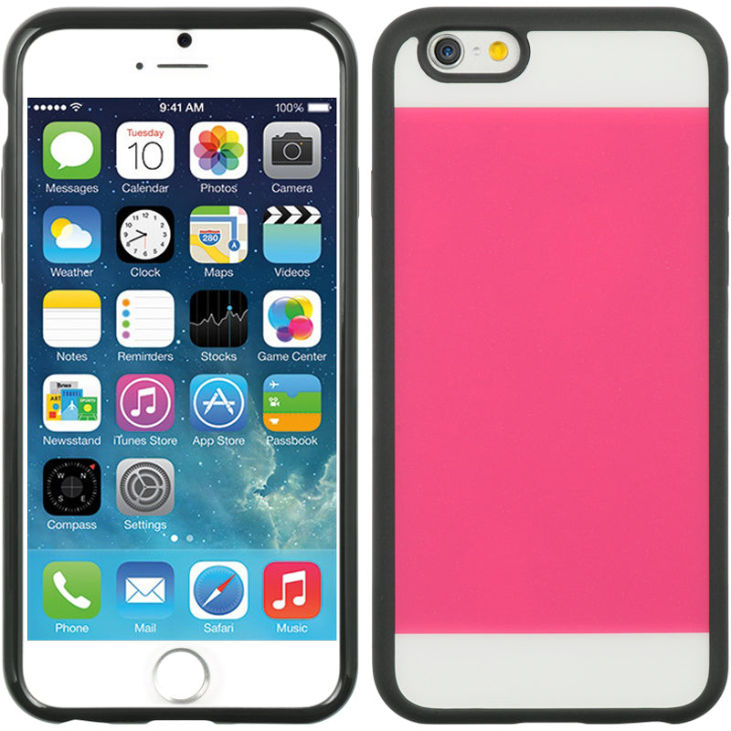 Apple iPhone 6, iPhone 6S Case Slim Crystal Black TPU - Hot Pink
