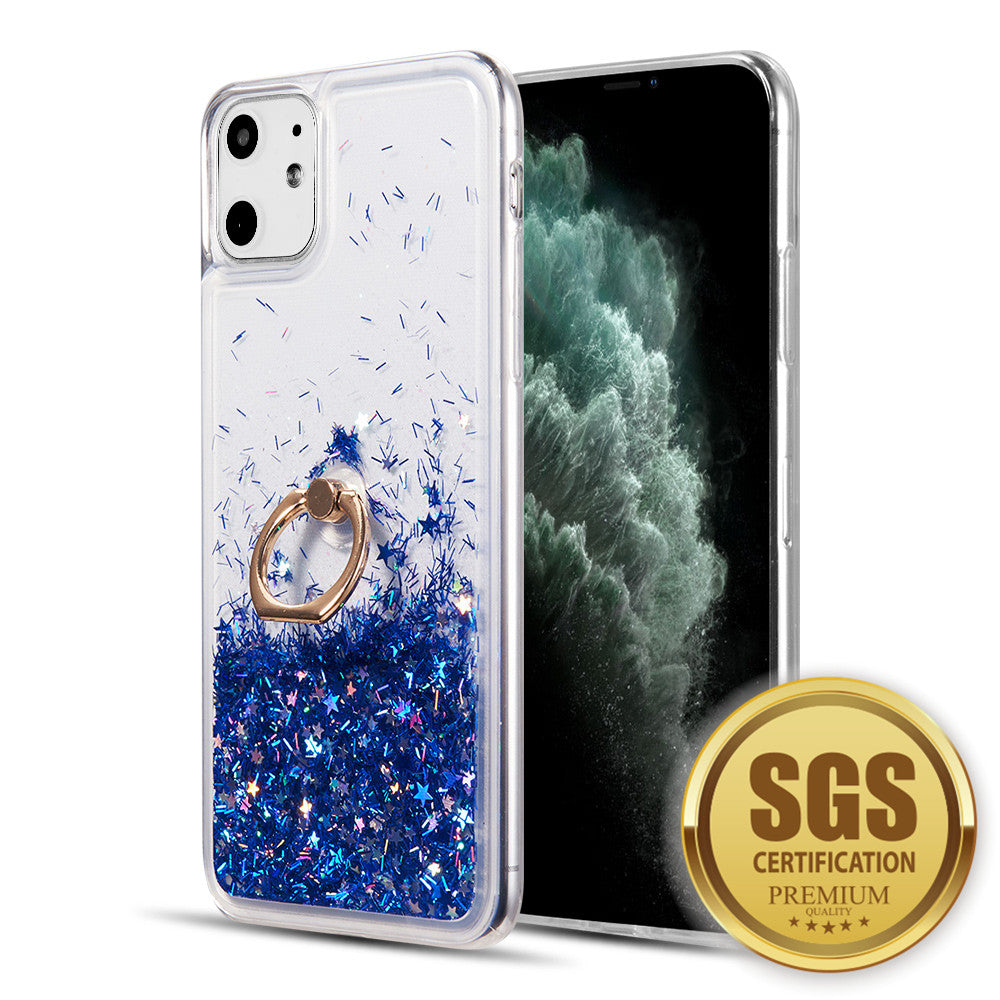 Apple iPhone 11 Case Slim Ring Liquid Glitter TPU - Blue