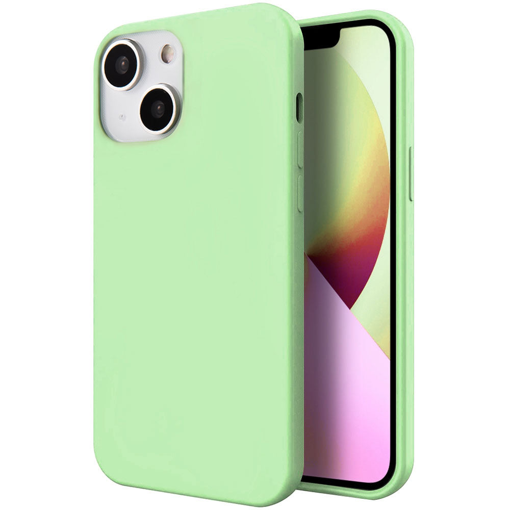 Apple iPhone 14 Plus Case Slim Silicone Back Cover with Microfiber Lining - Mint
