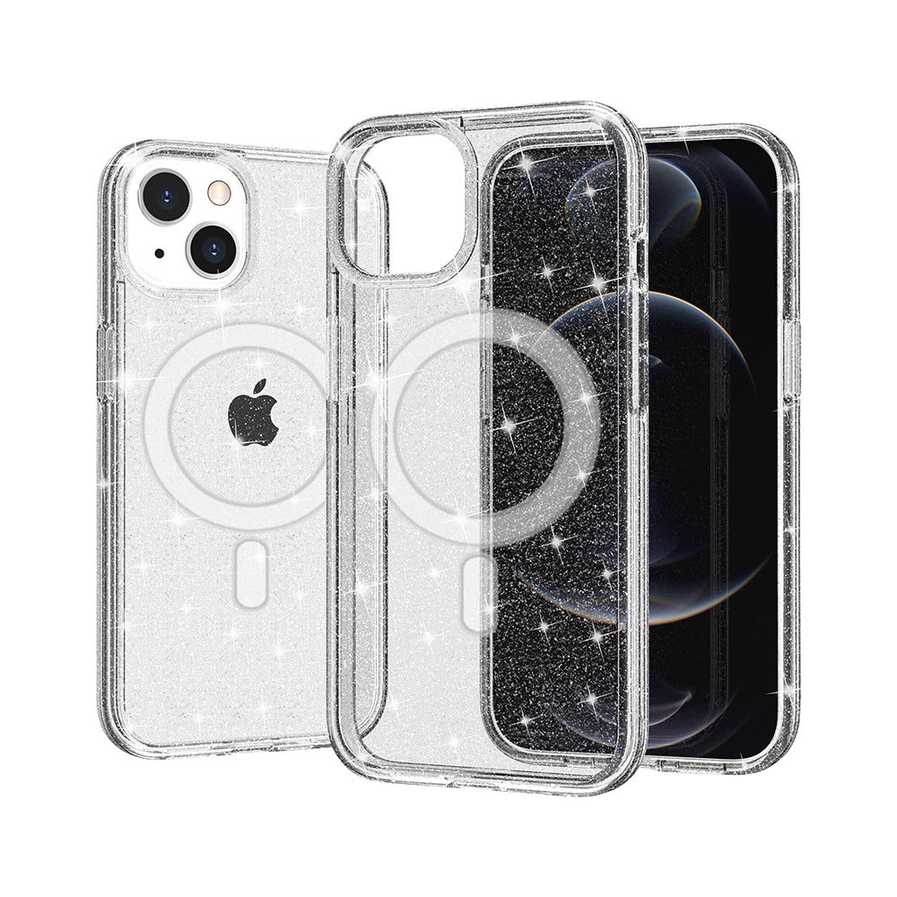 Apple iPhone 14 Plus Case Slim Glitter Magsafe Compatible TPU - Clear