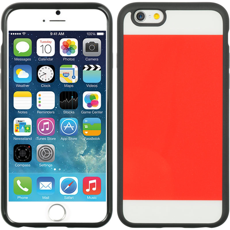 Apple iPhone 6, iPhone 6S Case Slim Crystal Black TPU - Red