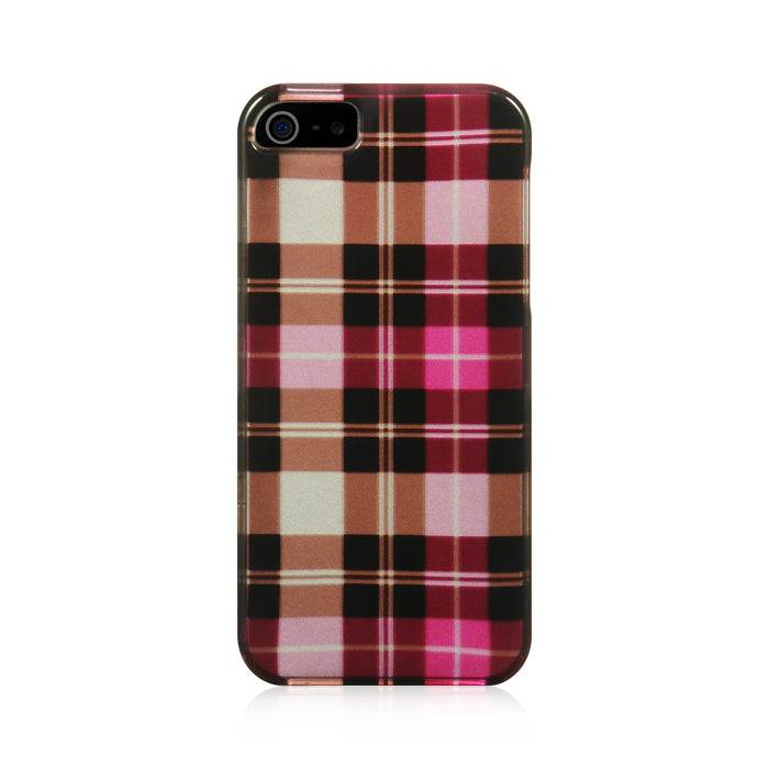 Apple iPhone 5, iPhone 5S, iPhone SE Case Slim Crystal Hot Pink Checker