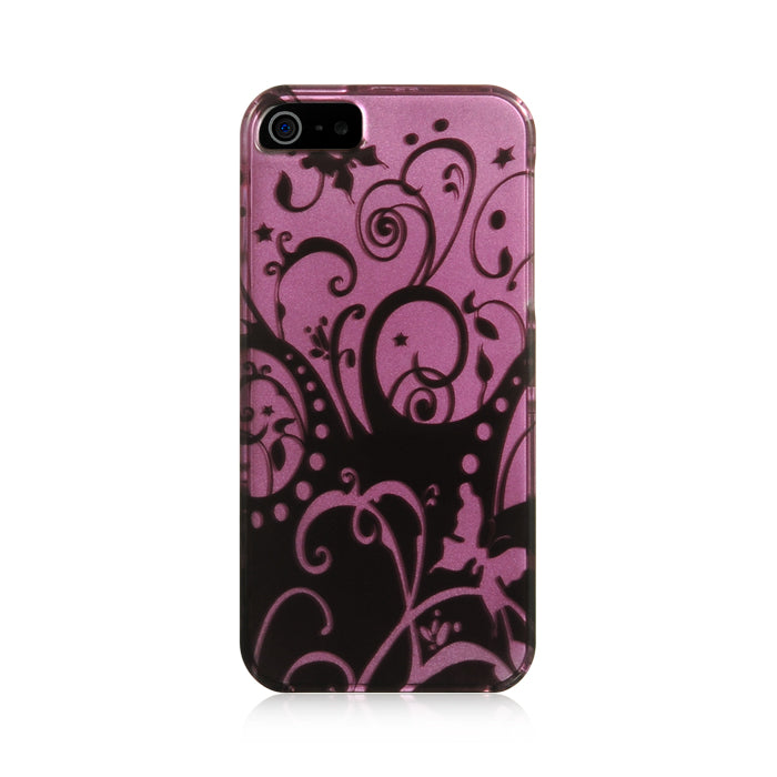 Apple iPhone 5, iPhone 5S, iPhone SE Case Slim Crystal Purple with Black Swirl