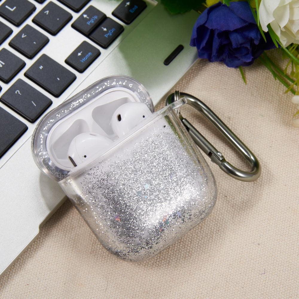 Apple Airpods Case Slim Flowing Glitter - Silver