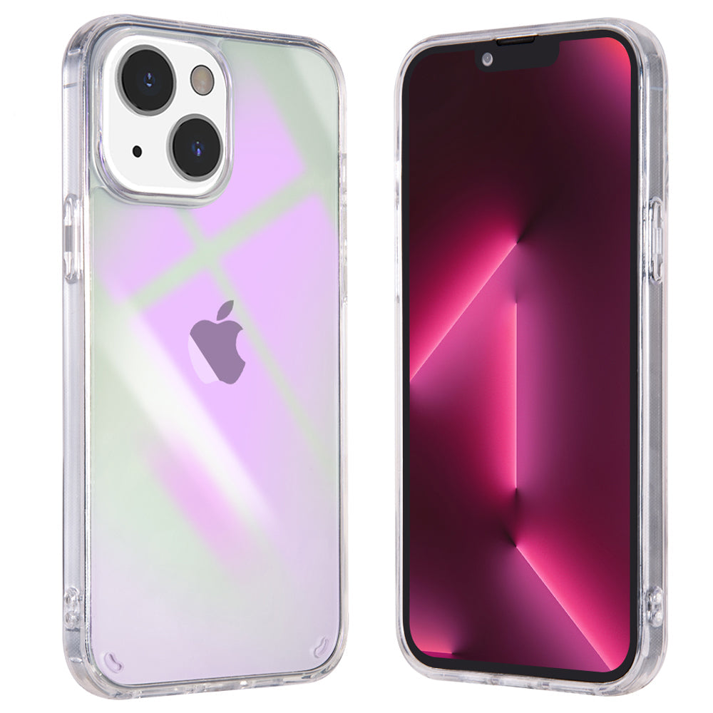 Apple iPhone 14 Case Slim Holographic Transparent Clear Iridescent Acrylic - Purple