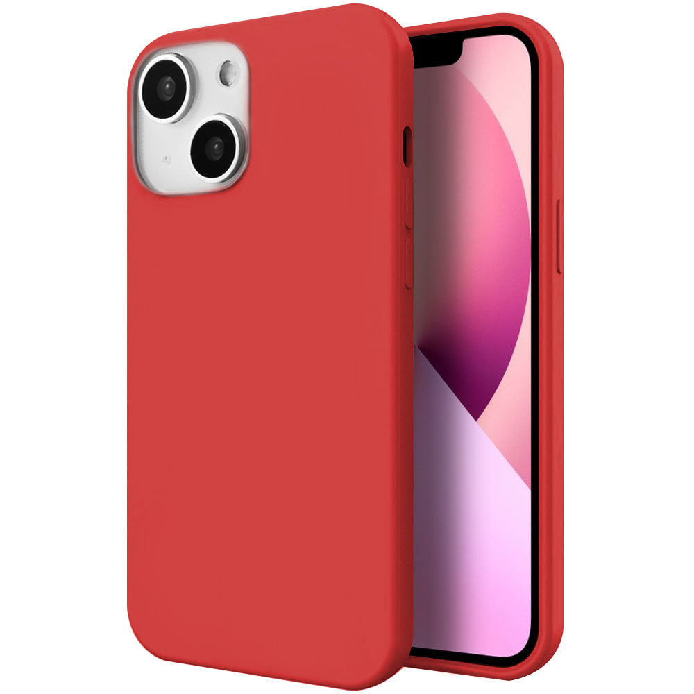 Apple iPhone 14 Plus Case Slim Silicone Back Cover with Microfiber Lining - Red