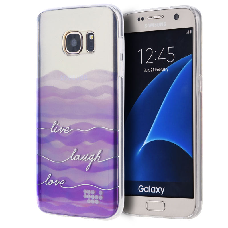 Samsung Galaxy S7 Case Slim TPU Watercolor - Live Laugh Love