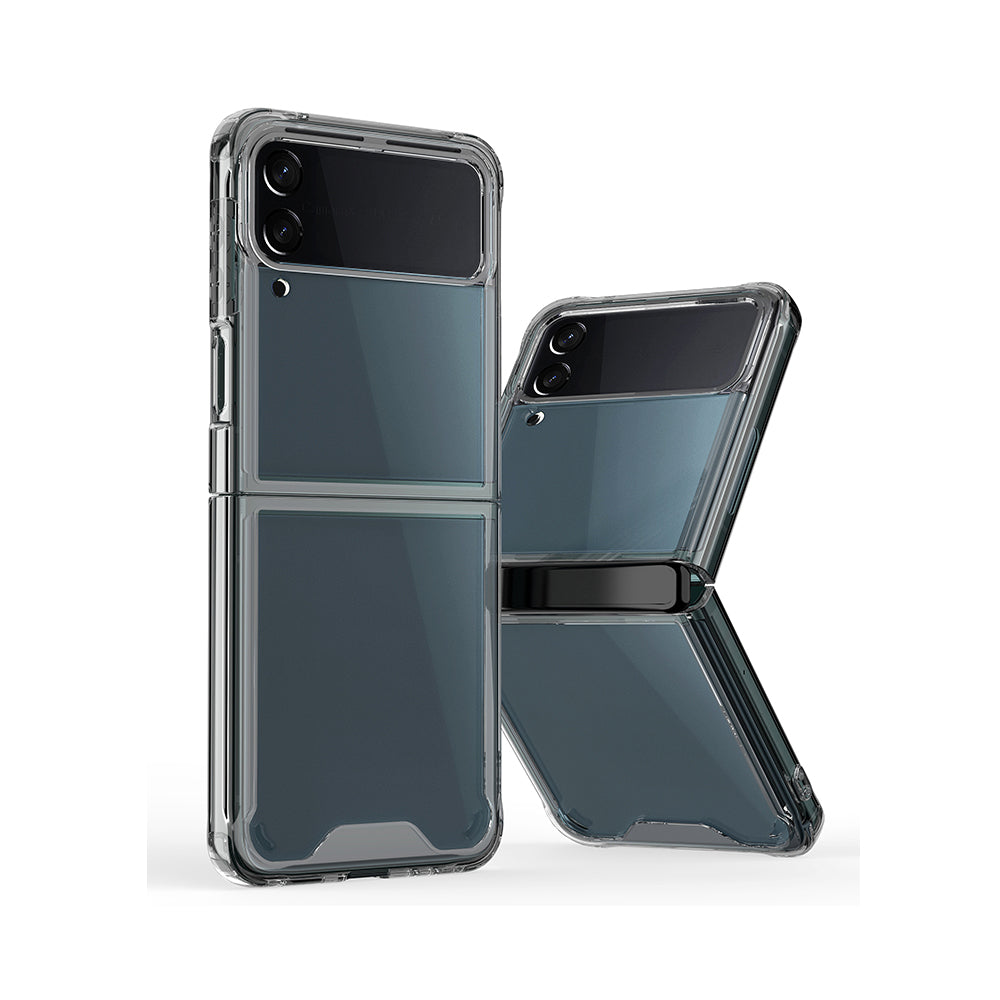 Samsung Galaxy Z Flip 3 Case Slim TPU with Clear Acrylic Back - Smoke Black