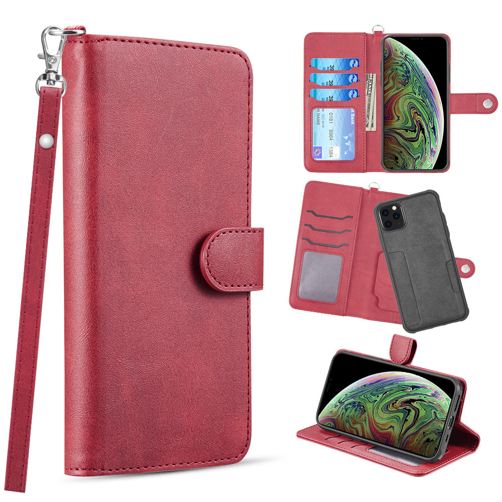 Apple iPhone 12, iPhone 12 Pro Case Slim PU Leather Wallet - Red
