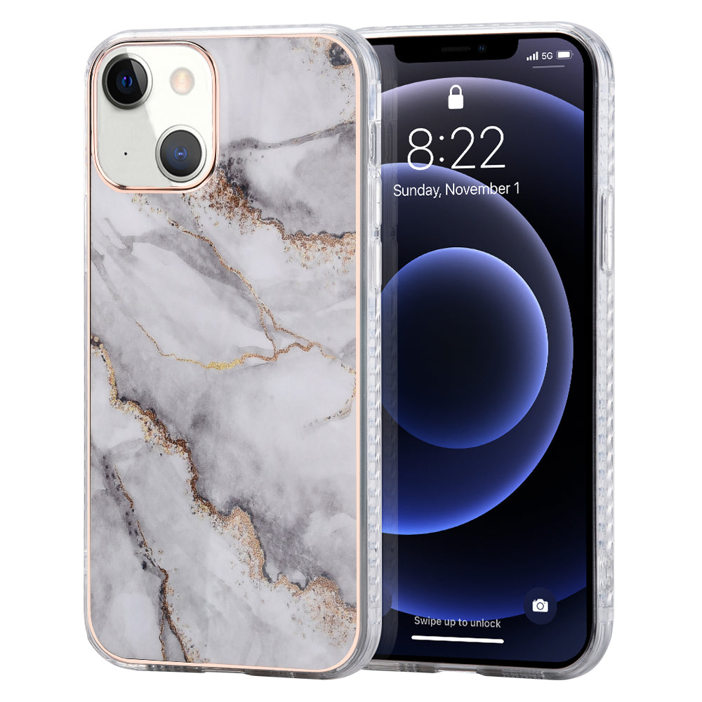 Apple iPhone 13 Case Slim Marble Protective TPU - Grey Marble Sky