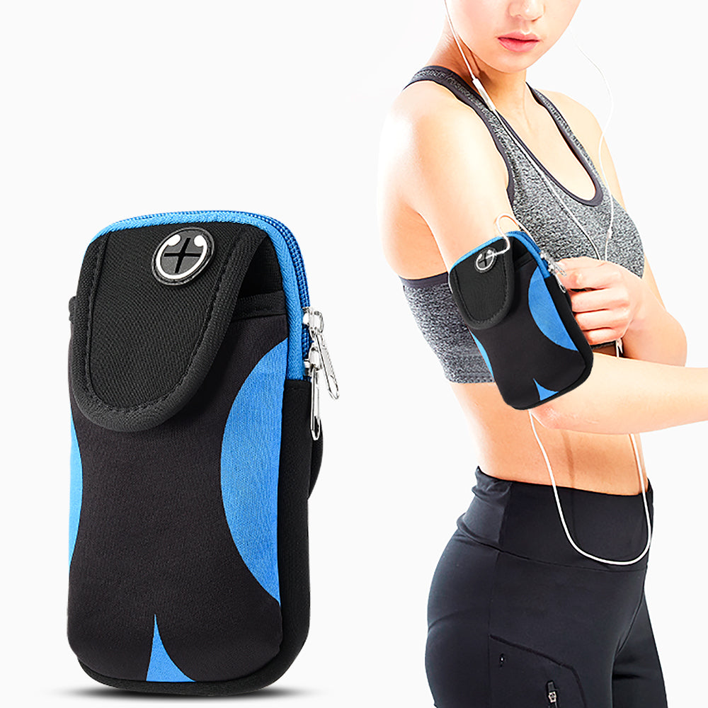 Universal Convenient Pouch with Adjustable Sports Armband - Black & Blue
