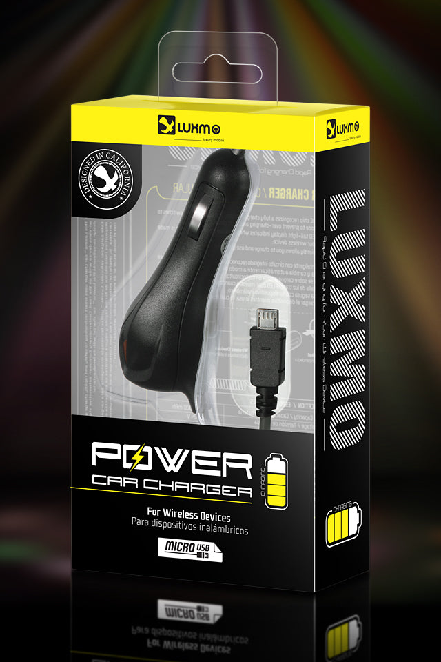 Universal Micro USB 1000 Mah Dw Car Charger - Blister Packaging