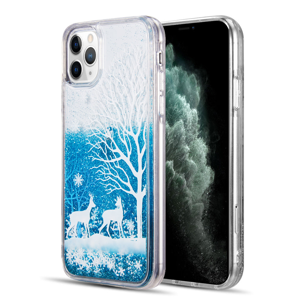 Case for Apple iPhone 11 Pro Max Luxmo Waterfall Fusion Liquid Sparkling Flowing Sand - Oh Deer