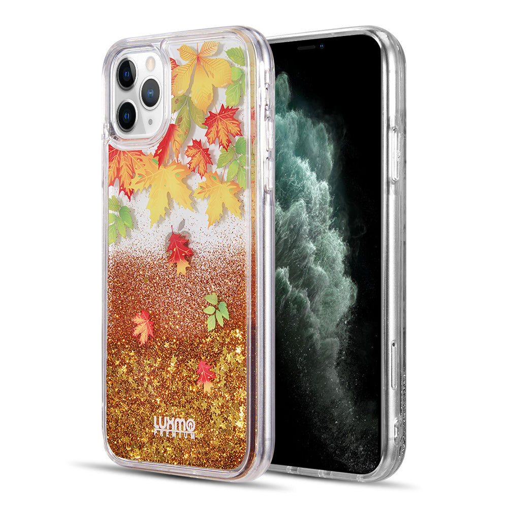Case for Apple iPhone 12 (6.1) / 12 Pro (6.1) Luxmo Waterfall Fusion Liquid Sparkling Flowing Sand - Shades Of Autumn