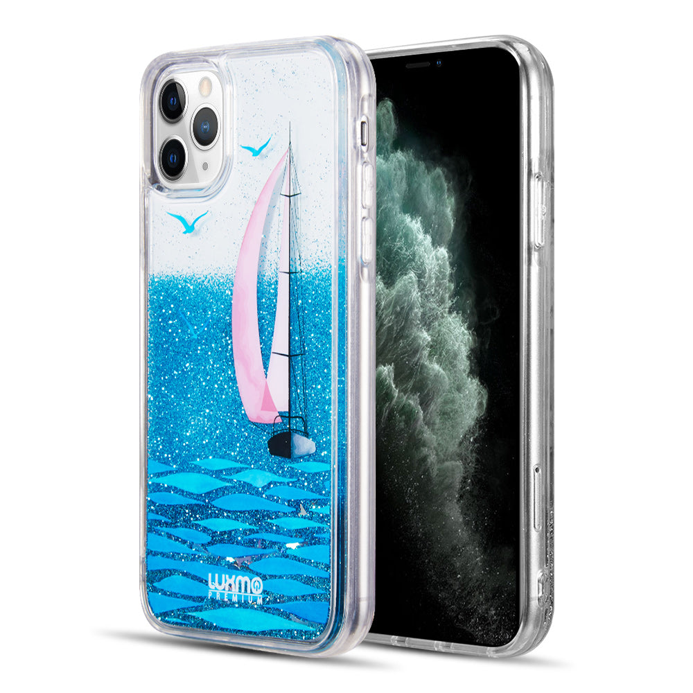 Case for Apple iPhone 12 Pro Max (6.7) Luxmo Waterfall Fusion Liquid Sparkling Flowing Sand - Sailing In Paradise