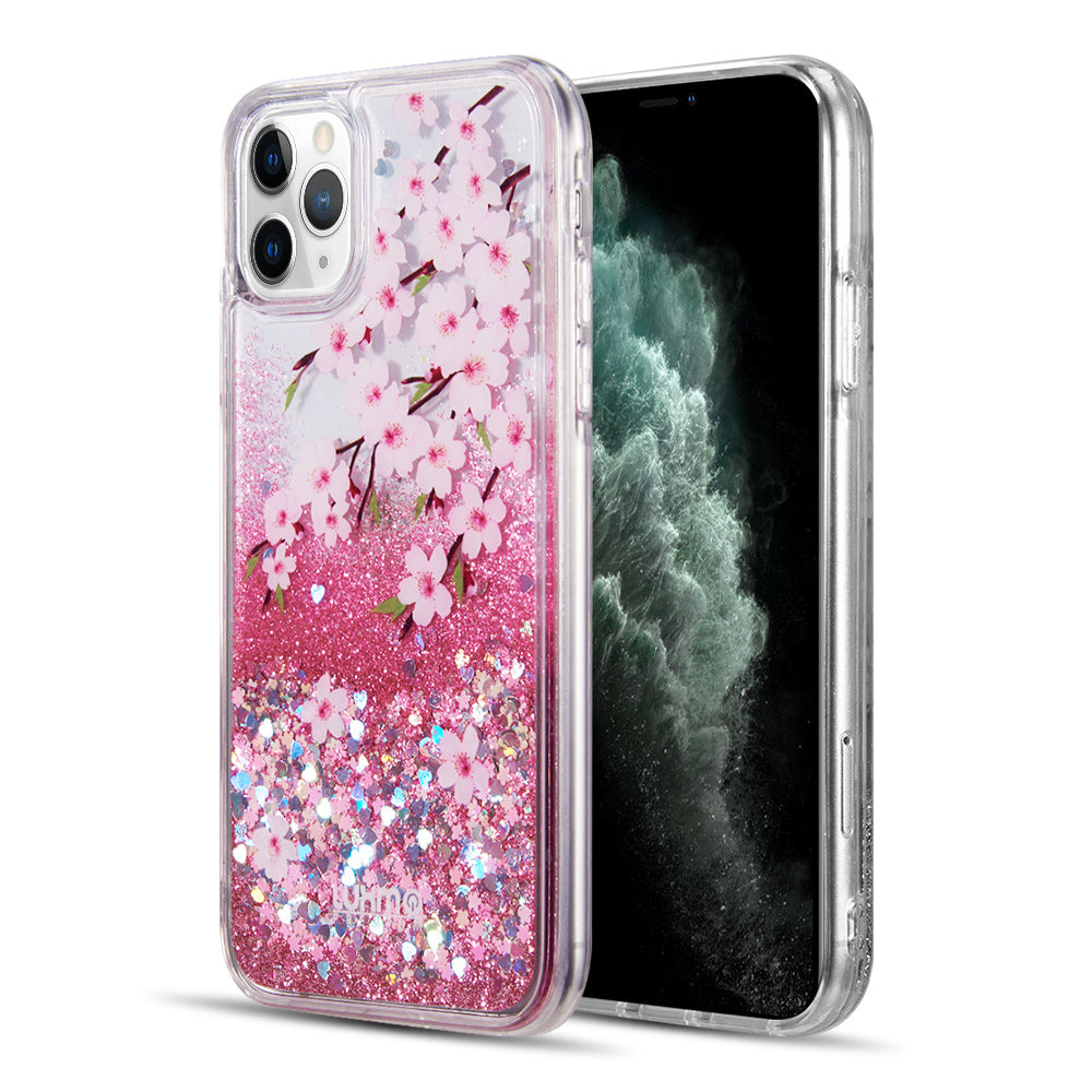 Case for Apple iPhone 13 Pro Max (6.7) Luxmo Waterfall Fusion Liquid Sparkling Flowing Sand - Sakura