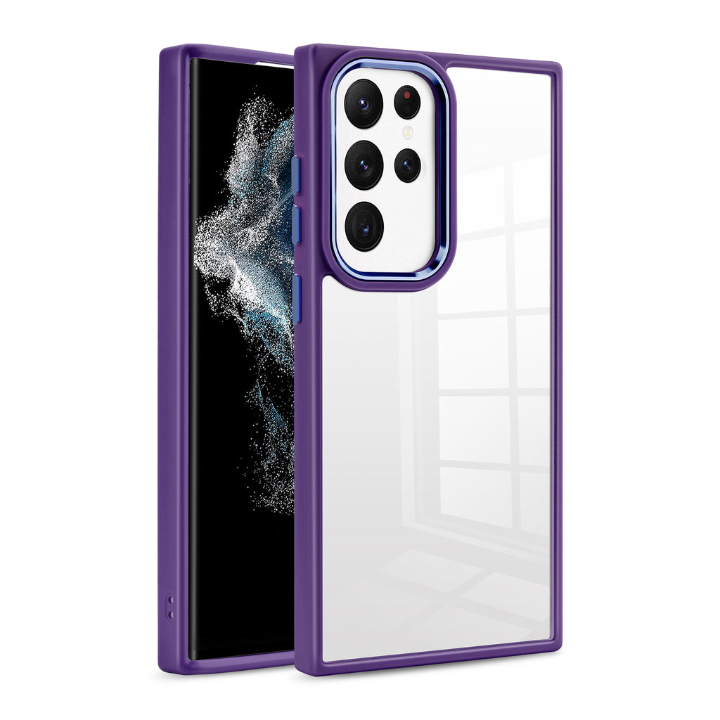 Case for Samsung Galaxy S23 Ultra Lucid Air Collection Acrylic Fusion Clear Protective - Purple